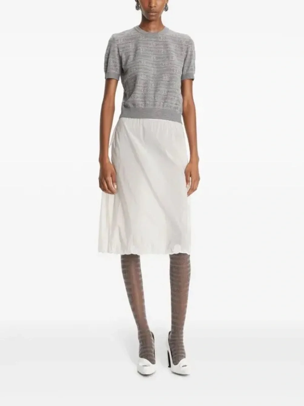 TORY BURCH Sublime Wool Mockneck Short Sleeve‎ Sweater